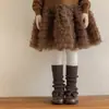 Manguitos de pierna de algodón Shoeshang para niñas para otoño e invierno, calcetines gruesos y cálidos de cachemir apilables, versátiles para combinar con leggings, para niñas y niños pequeños