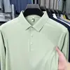 Camisa polo de manga larga antibacteriana de nailon 7A sin costuras con botones de presión para hombre, nuevo estilo otoño 2026, cuello camisero, camiseta casual para hombre