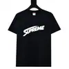 Camiseta de Manga Corta Suprema para Mujer, Estilo Urbano Marca de Moda Americana Estampado Clásico de Letras Caja Cuello Redondo Holgada Manga Media Camiseta para Hombre