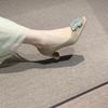 2024 Nuevos Zapatos de Novia Elegantes de Tacón Grueso con Pedrería de Alta Clase para Socialité, Hermosos Tacones Altos Color Nude Franceses, de Mujer, Combinan con Todo