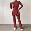 Ropa de Mujer Transfronteriza Europea y Americana Otoño e Invierno 2026 Nuevo Conjunto de Color Sólido Casual Ajustado para el Hogar y el Exterior, Venta Directa de Fábrica