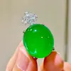 Pingente de Crisoprásio Imperial Verde Gelo-Transparente de Alta Qualidade