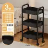 Estantería de Almacenamiento Pequeña con Carrito, Estantería Móvil de Múltiples Niveles para Piso de Cocina, Almacenamiento de Snacks, Almacenamiento de Baño con Cajones