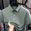 2026 Verão Novo Gola Lapela Manga Curta Fina Camisa POLO Masculina Moda Casual Fresca Respirável Camiseta Top Masculino