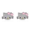 Juego de Joyería de Pendientes Anillo Colgante Gato Zirconia Diamante Completo Japonés y Coreano Kt Gatito Lindo Lindo Katie Miau Accesorios Versátiles