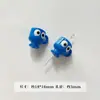 [Wangyang] Material e acessório para corrente de celular DIY temático de queijo Hello Kitty pintada de azul e branco em formato de estrela de acrílico