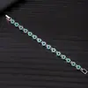Pulsera de Lujo Ligero y de Gama Alta con Incrustaciones de Diamantes de Colores, Joyería de Estilo Occidental Xizang, Pulsera de Turquesa de Estilo Étnico Bohemio Retro