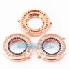 Accesorios DIY conector tipo dona chapado en oro de cobre puro microincrustado