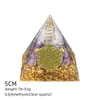 Pirâmide de Cristal Natural 5cm Estilo Europeu e Americano Decoração de Mesa para Casa e Escritório Ornamento de Pirâmide de Resina para Yoga Meditação