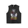 Camiseta de manga larga con estampado de inyección directa de calavera de marca de moda callejera estadounidense, de gran tamaño, estilo retro, lavable, con cuello redondo.