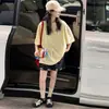 Camiseta Suelta Casual Estilo Coreano con Letras y Lazo de Manga Corta de Verano 2026 Nueva para Niños Mayores Transfronteriza