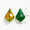 Colgante de Cristal con Forma de Hoja de Arce Iridiscente y Agujeros Recortados, Aretes Hechos a Mano para DIY, Accesorios para el Cabello, Materiales y Accesorios para Joyería