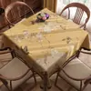 Nuevo Mantel Cuadrado Estilo Chino, Impermeable, Resistente al Aceite, Lavable, Cubierta de Mesa de los Ocho Inmortales, Lujo Ligero, Sensación de Alta Gama, Cubierta de Mesa de PVC