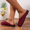 Zapatillas de media casa de moda para mujer, puntera cerrada, suela plana, talla grande, zapatillas para persona perezosa, nuevo estilo sin cordones, verano 2026, europeas y americanas, puntera cuadrada