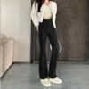 Pantalones de Mezclilla Acampanados con Figura de Pera 2025 Versión Coreana Petite Ajustados de Cintura Alta para Mujer