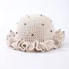 Chapéu de Pescador de Tricô com Babados, Chapéu de Crochê Feito à Mão com Pérolas, Chapéu de Lã Colorido com Strass - Venda Quente Transfronteiriça Amazon