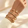 Pulsera de Estrella de Mar Transfronteriza Verano Bohemio Concha Tejida Perla Colgante Juego de 5 Piezas Pulsera Pulsera de Estrella de Mar