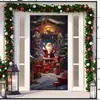 Temu Dropshipping 2024 Nova Cortina de Porta de Natal Transfronteiriça Tecido para Fundo de Foto de Festa de Natal Capa de Porta Decorativa Tecido para Pendurar
