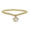 Aogu Transfronterizo Simple Versátil Chapado en Oro de 18 Quilates Cabeza de Toro Geométrico Colgante Pulsera con Cuentas para Mujer Joyería Única Versátil