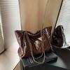 Bolso de mujer transfronterizo, estilo francés, estilo relajado y relajado, bolso tote de gran capacidad para el trabajo, textura versátil, bolso de hombro para el trabajo.