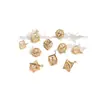 Colgante Cuadrado Estéreo de Cristal de Zirconia Relleno de Oro de 14 Quilates que Conserva el Color Colgante Inteligente Pendientes DIY Colgante de Joyería para Collar
