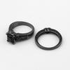 Mingcheng desea el más vendido nuevo anillo para mujer con incrustaciones de nano circonita negra chapado en oro negro lujo europeo y americano anillo de oro negro