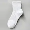 Meias Masculinas de Verão Meias Finas de Comprimento Médio Cor Sólida Meias de Algodão Absorventes de Suor Primavera e Outono Respiráveis Meias Brancas Meias Zhuji
