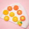 Flores Coloridas Adesivos de Borracha Macia 3D Decorações Planas para Capas de Celular Papelaria Acessórios de PVC 3D Acessórios para Joias DIY