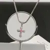 Collar Largo con Colgante de Cruz de Diamantes Completos Super Brillante para Chica Hot Hip-Hop Cadena que No se Desgasta Cadena para Clavícula