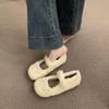 Zapatos Mary Jane de piel de hada francesa para mujer, ropa de abrigo de invierno 2024, nuevos y dulces, con lazo y boca baja, combinables.