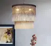 Lustre colorido estilo vintage com conchas, lustre pequeno de madeira maciça para mesa de jantar, balcão de bar, cabeceira de quarto, estilo retrô francês, três cabeças
