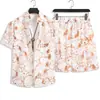 Camisa Hawaiana para Hombre de Manga Corta Traje Caliente Transfronterizo Impresión 3D Patrón Colorido Casual Deportivo Conjunto de Dos Piezas