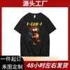 Camiseta de Algodão Tamanho Europeu Transfronteiriça F-Caw-F Galo Interessante Galo Engraçado Estampa de Galo Camiseta Casual Manga Curta