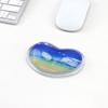 Mouse Pad de Pulso de Cristal Criativo em Formato de Coração Transparente Suporte de Mão G14 Silicone Confortável Pad de Pulso para Escritório