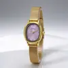 Relógio Feminino de Malha Explosiva Transfronteiriço Feminino Oval Nicho Festa de Estudantes Sensação de Alto Nível Valor de Cor Elegante Relógio de Quartzo