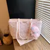 Bolso de Felpa con Bloques de Color Niche Coreano para Mujer, Bolso Tote de Gran Capacidad, Nuevo Estilo 2026, Bolso de Hombro Estilo Perezoso