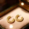 Pendientes de Anillo C con Textura Vintage de Gota de Agua con un Toque Retro de Alta Gama, Artículo de Venta Caliente Transfronterizo, Galvanoplastia Patentada, Marca Mesurely