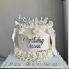 Estilo Ins Transfronterizo Gran Descuento Corona Acrílica Reina Decoración para Pastel Feliz Cumpleaños Inserto Personalizable