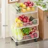 Estante de Almacenamiento de Frutas y Verduras de Cocina Carrito de Verduras y Frutas de Piso Multicapa Canasta de Almacenamiento Extraíble para Snacks del Hogar