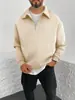2025 Nueva Sudadera Casual de Terciopelo Doble Cara con Media Cremallera y Cuello, Chaqueta de Otoño e Invierno para Hombre