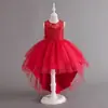 Vestido de Princesa para Niñas Europeas y Americanas, Vestido de Malla Abullonado, Vestido de Cumpleaños, Falda Larga de Malla Multicapa, Disfraz de Performance de Baile