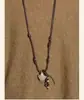 Colar Longo de Pedra Natural com Cesta Tecida e Pingente Destacável, Design de Nicho, Corrente de Suéter de Luxo para Mulheres