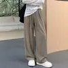 Pantalones de Punto Suaves Glutinosos de Pierna Ancha para Mujer 2026 Primavera Otoño Nuevos Pantalones Casuales de Tiro Alto de Caída de Peso Pantalones Rectos de Pierna Estrecha