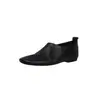 Novos Sapatos Rasos Slip-On Redondos de Couro Genuíno Estilo Nicho Retrô, Sapatos de Bruxa Vovó de Pele de Ovelha de Primeira Camada