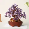 Venta al por mayor del fabricante árbol de la fortuna de amatista natural, árbol del dinero, cuenco del tesoro, árbol del dinero para decoración de oficina y sala de estar