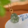 Colgante de plata de ley S925 bañado en oro con diseño de ciervo, natural, Hotan Sapa, vintage, personalizado, con garra de gato y garra Fu para mujer.