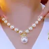 Estilo Francés de Alta Gama Temperamento Elegante Collar de Perlas Versátil Grande Popular Moda de Lujo Ligero Gargantilla Cadena para Clavícula de Nicho