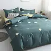 Juego de Cama Estilo Ins de Cuatro Piezas Sábanas Cepilladas Simples Funda Nórdica para Dormitorio Estudiantil Ropa de Cama Funda Nórdica de Tres Piezas 2m Hogar