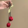 Cuerda para el Cabello Simple de Borla de Tulipán Estilo Mori Elegante Flor de Capullo de Flor para Mujer Cinta para el Cabello con Lazo Sin Daño al Cabello