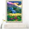 Flores e cachoeiras 5D Pintura com Diamantes diy Diamante Completo Ponto Cruz Pintura Decorativa Fabricantes de suprimentos transfronteiriços da Amazon atacado
